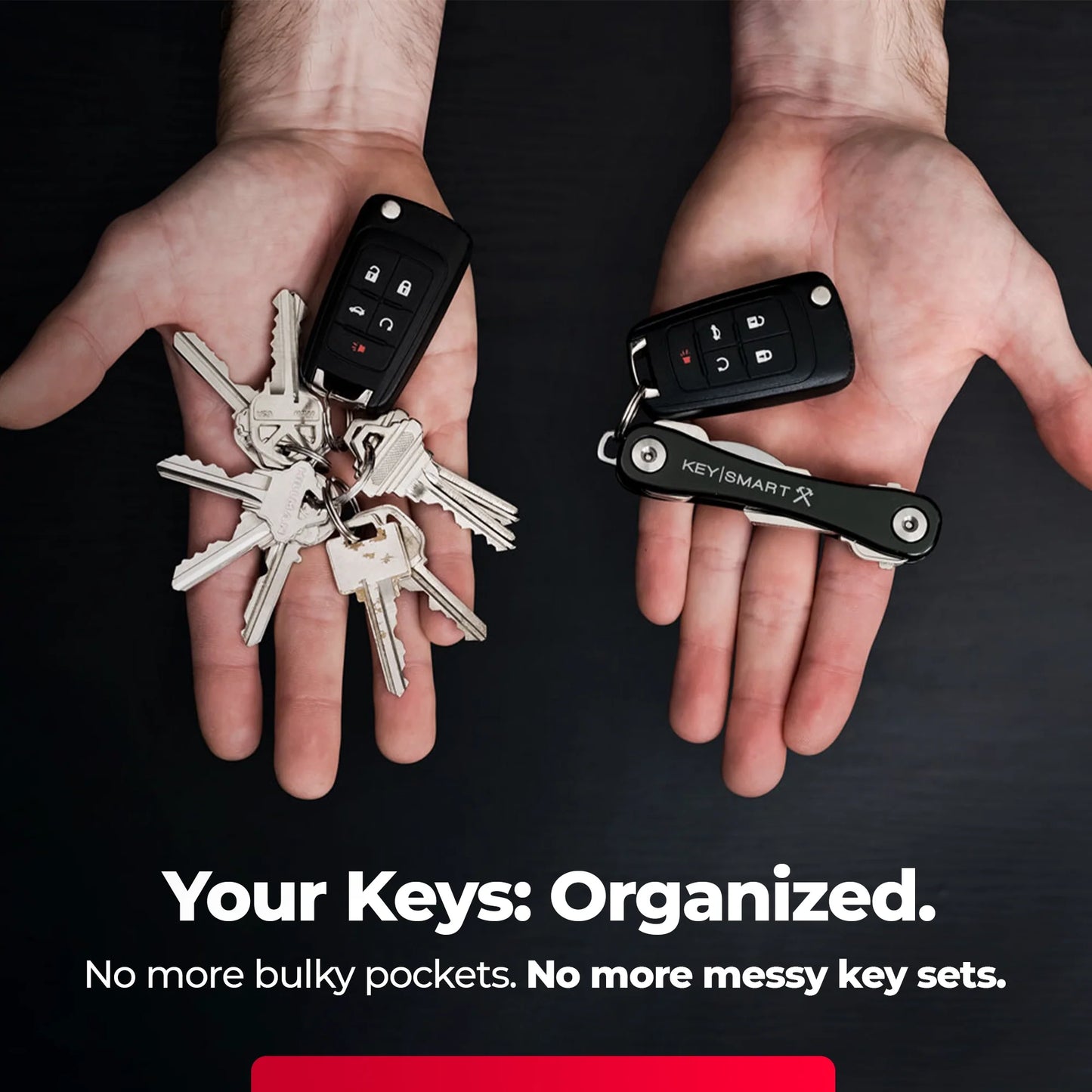 Keysmart Rugged Llavero Multiherramienta Abridor y Clip Negro USA