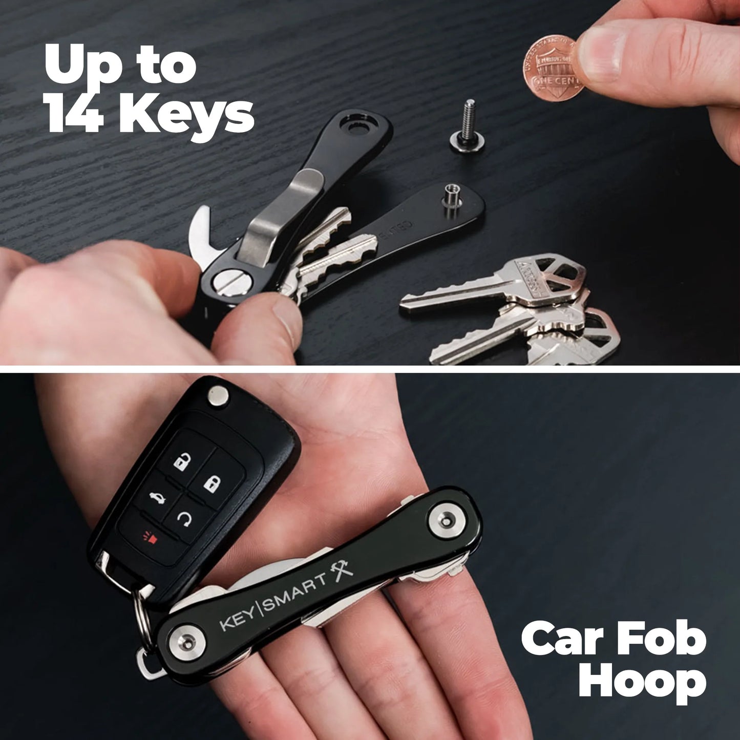 Keysmart Rugged Llavero Multiherramienta Abridor y Clip Negro USA