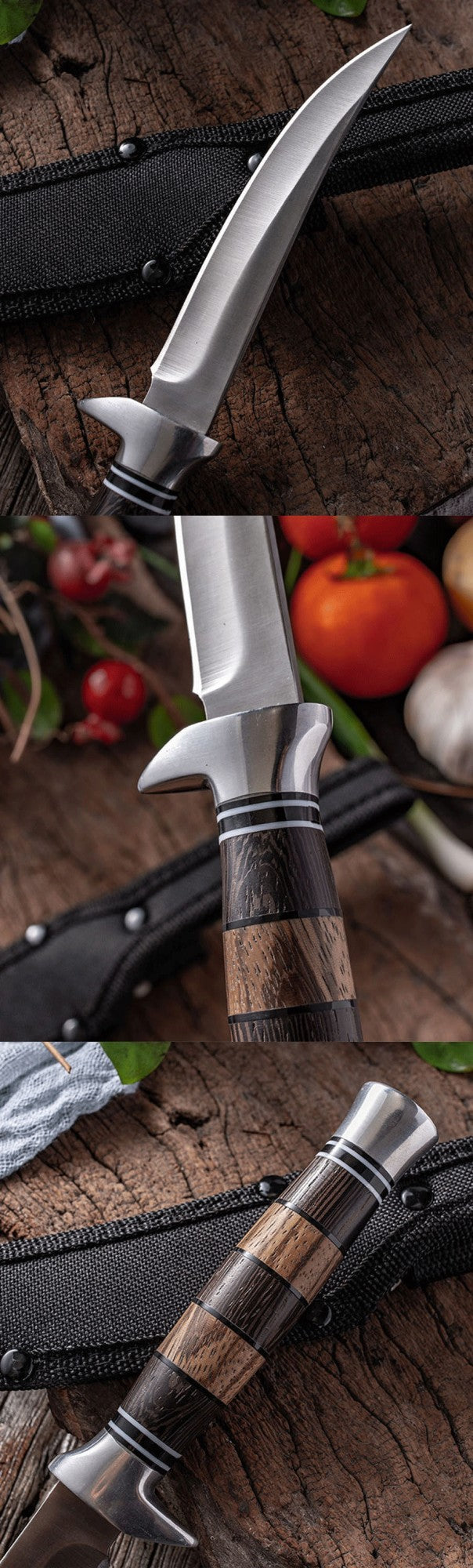 Cuchillo Sashime, cuchillo para filetear pescado, mango de madera, cuchillos de