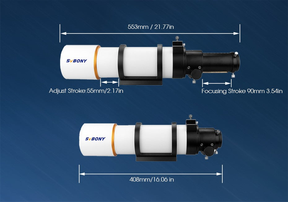 Telescopio Astronómico Svbony SV48P con Apertura de 102mm/90mm, Enfocador de Dob