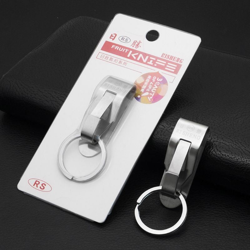 LLavero de acero inoxidable con Clip de seguridad, cinturón de alta resistencia,