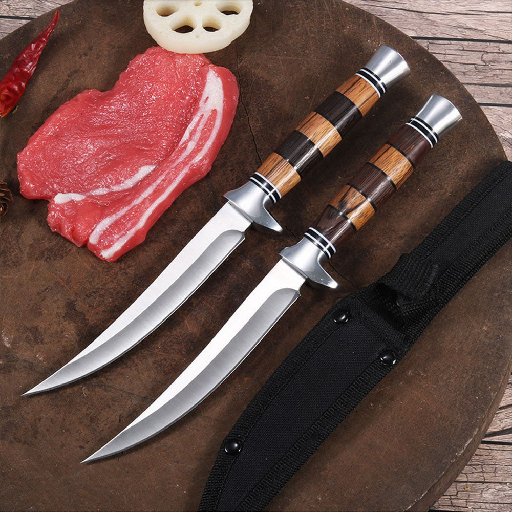 Cuchillo Sashime, cuchillo para filetear pescado, mango de madera, cuchillos de
