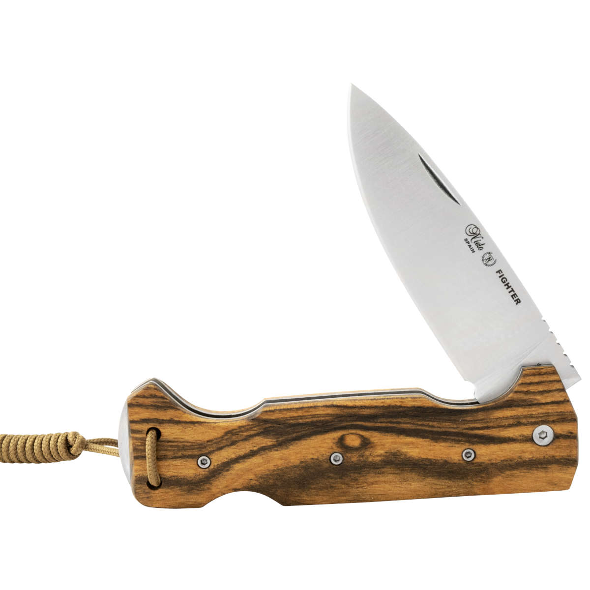MIGUELNIETO Navaja de Bloqueo Fighter Mango de Kátex y Madera Bocote Acero Inoxidable.