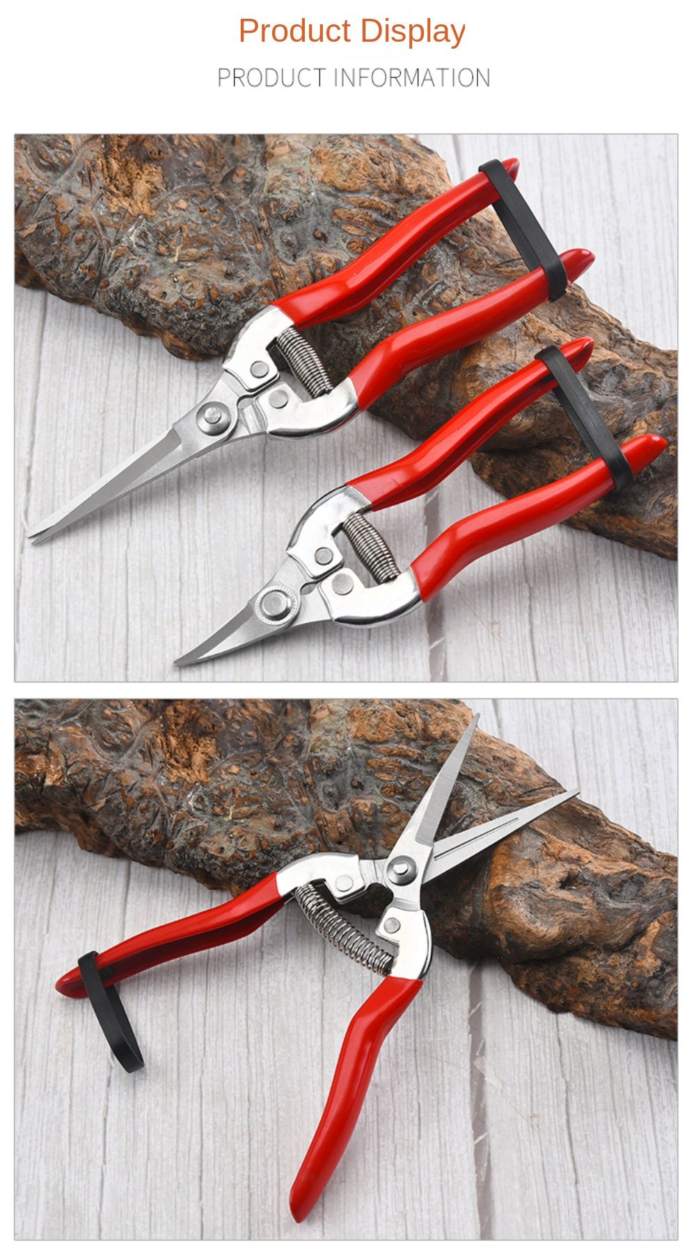 Tijeras de podar de acero inoxidable, tijeras de jardinería para el hogar, tijer