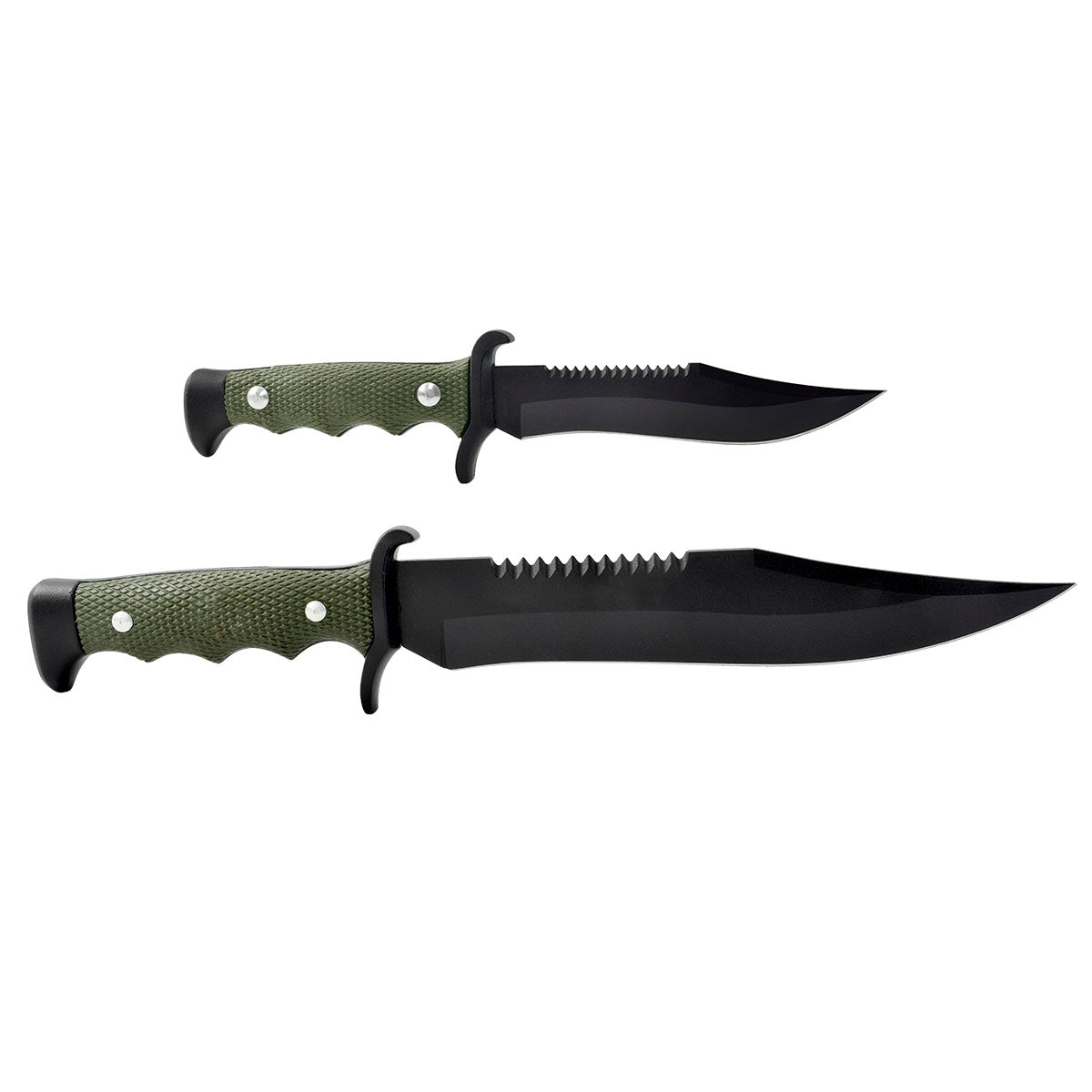 Miguel Nieto Kit Cuchillos Combate con Funda Piel Acero Inoxidable Dureza AN-58 Negro