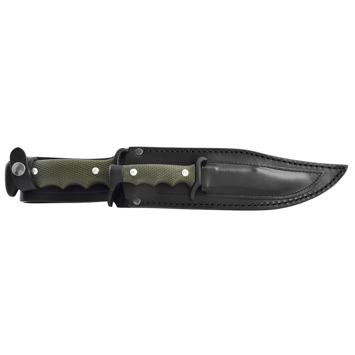 Miguel Nieto Kit Cuchillos Combate con Funda Piel Acero Inoxidable Dureza AN-58 Negro