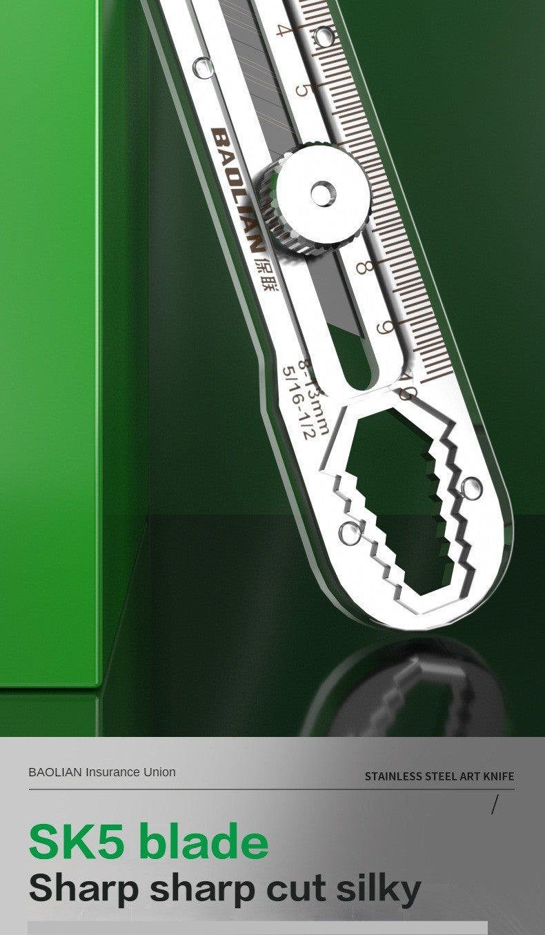 Cortador de caja de cuchillos de utilidad 8 en 1, multiusos, de acero inoxidable