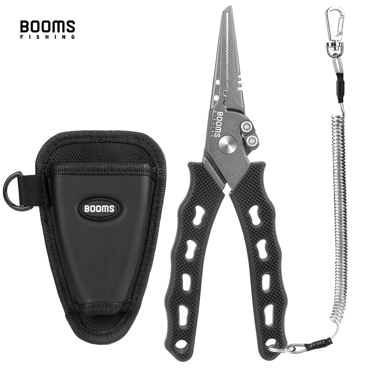 Booms Fishing-Alicates de pesca F07, tijeras de línea trenzada de acero inoxidab