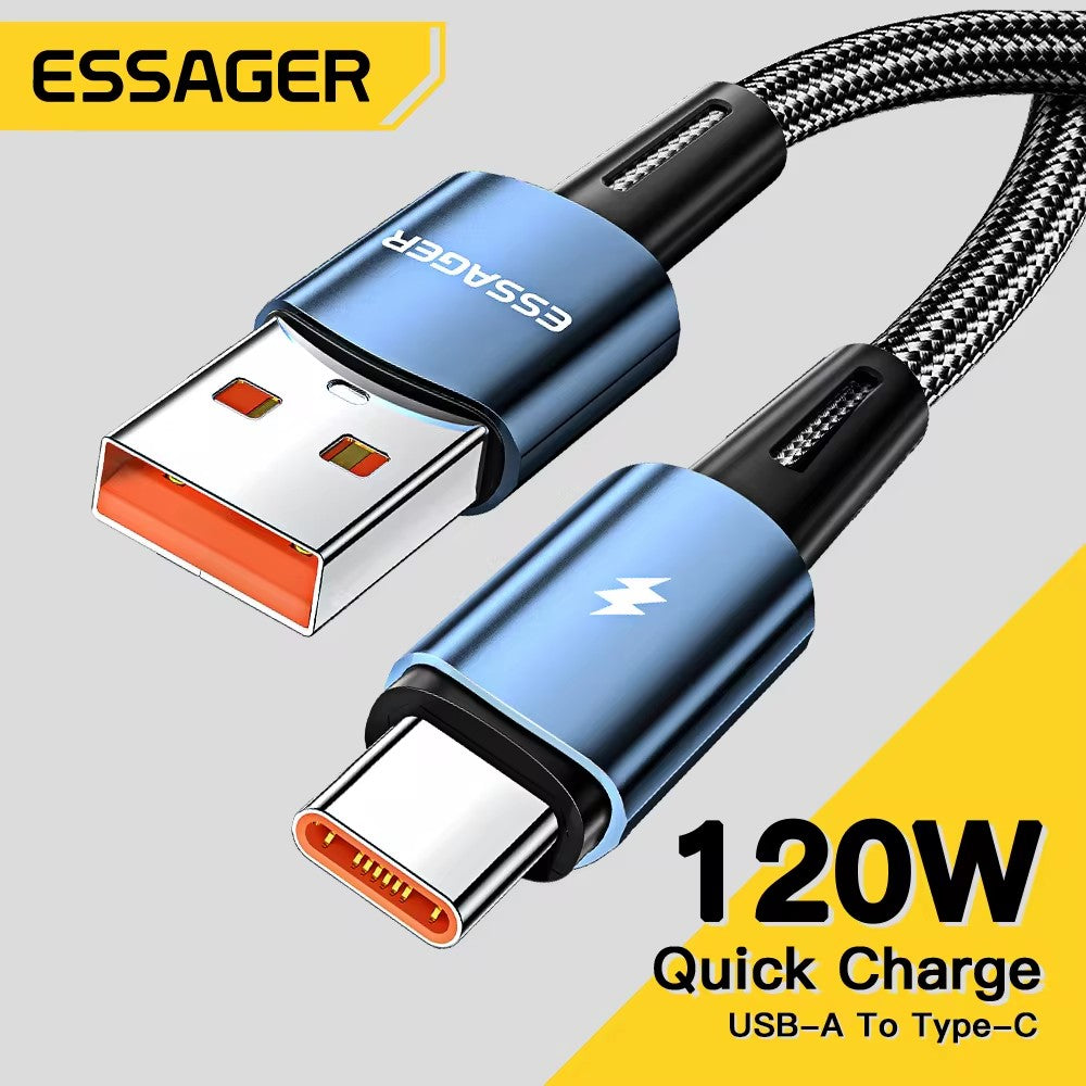 Essager-Cable USB de carga rápida para móvil, Cable de carga súper rápida tipo C