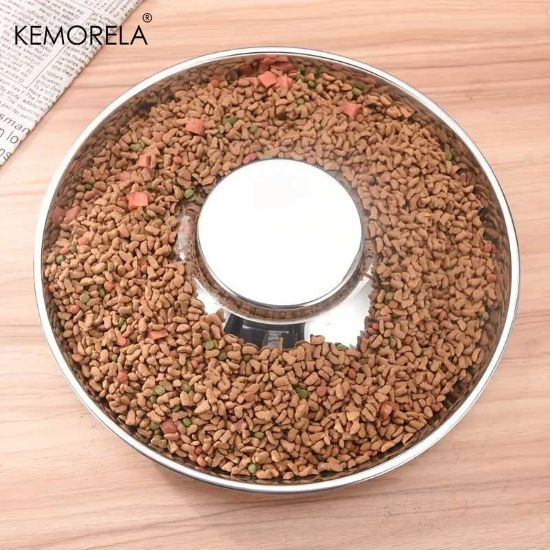 Cuenco alimentador lento de acero inoxidable para perros, plato de alimentación