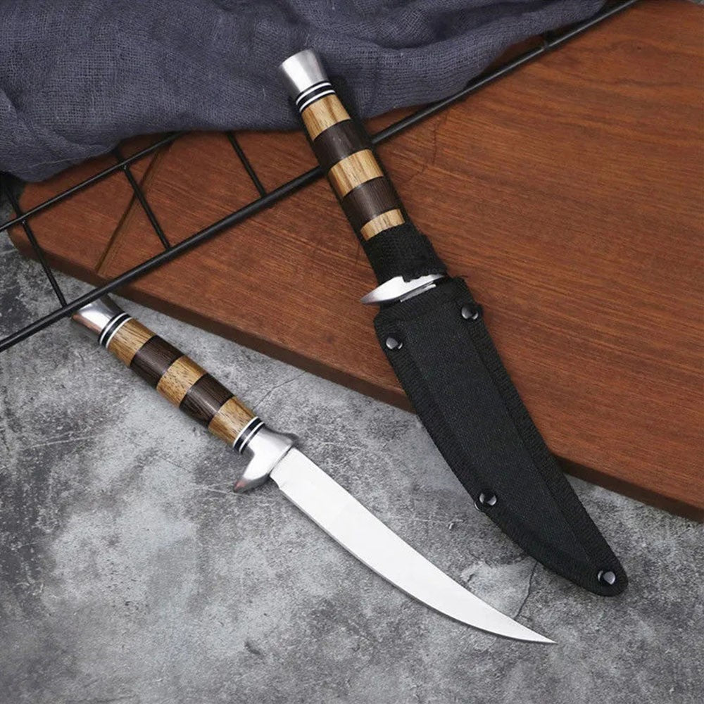 Cuchillo Sashime, cuchillo para filetear pescado, mango de madera, cuchillos de