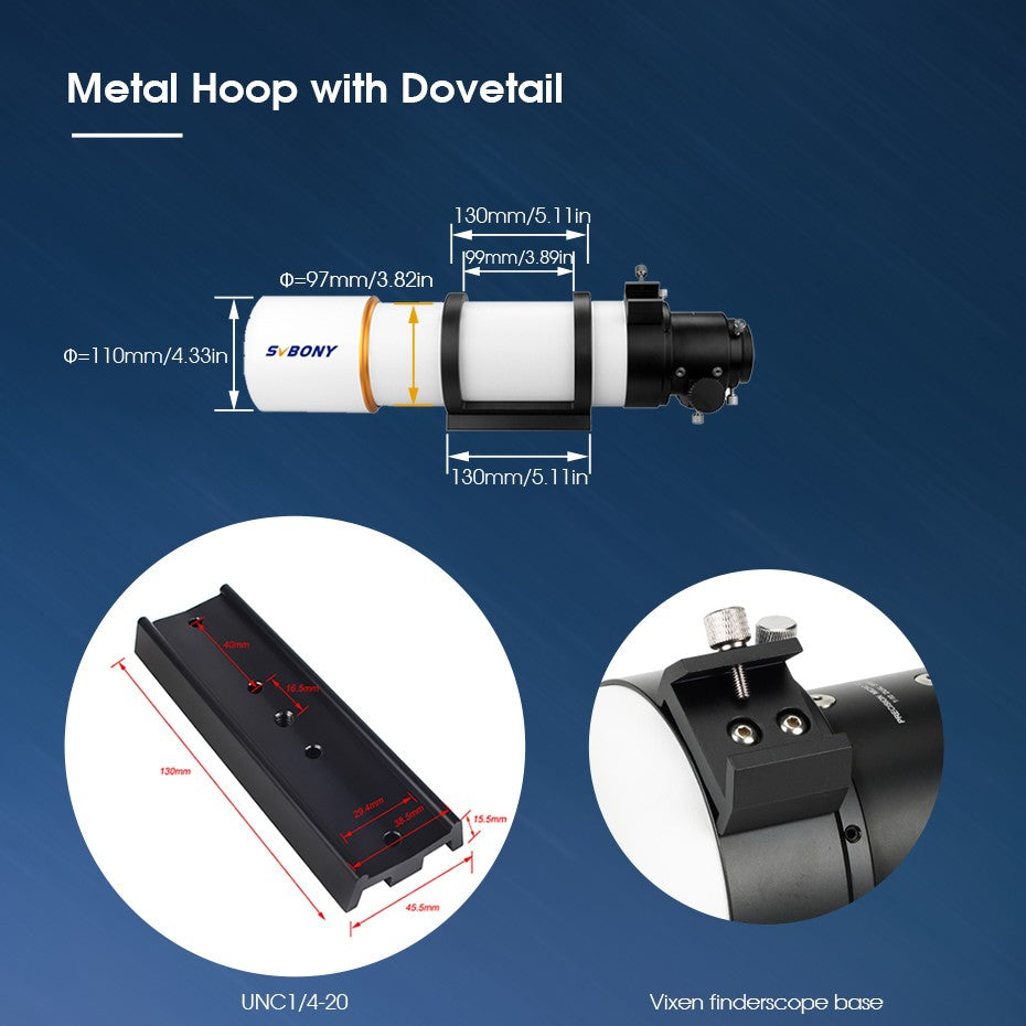 Telescopio Astronómico Svbony SV48P con Apertura de 102mm/90mm, Enfocador de Dob