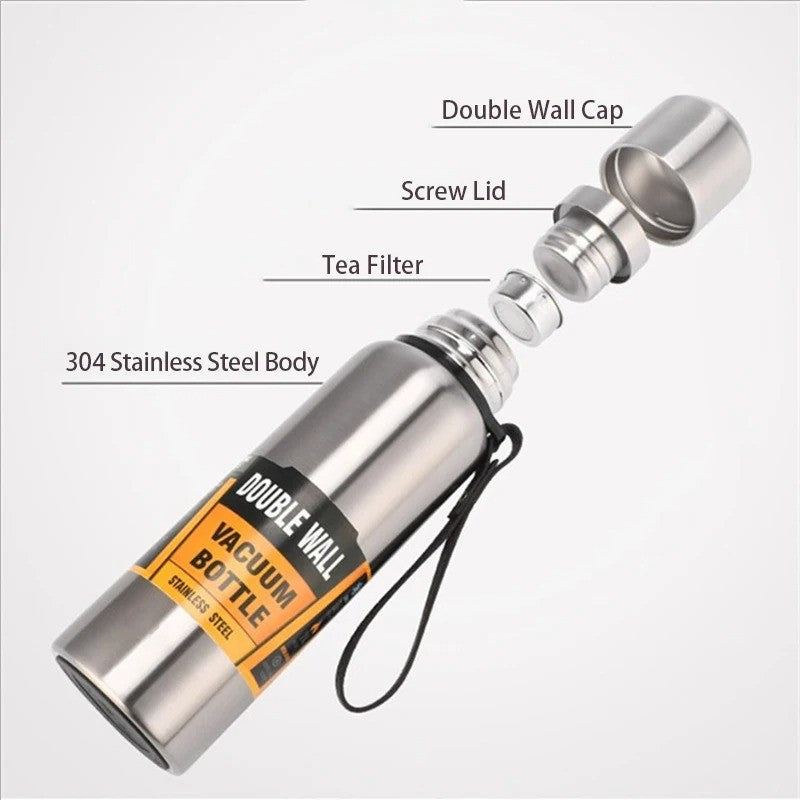 Termo de acero inoxidable de 500/1000/1500ml, termo de vacío de gran capacidad,