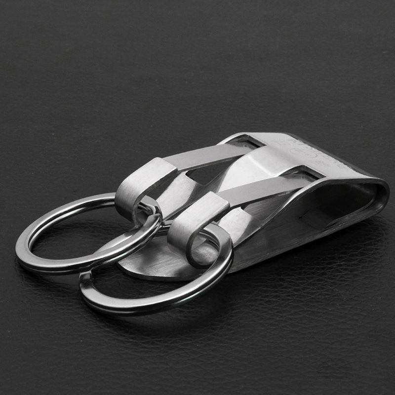 LLavero de acero inoxidable con Clip de seguridad, cinturón de alta resistencia,
