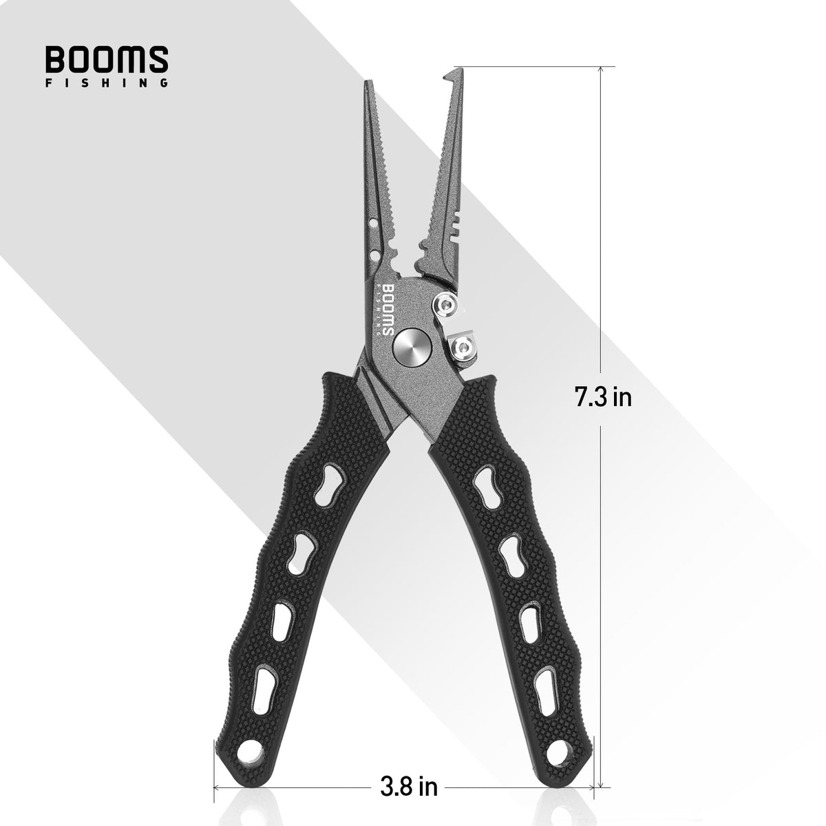 Booms Fishing-Alicates de pesca F07, tijeras de línea trenzada de acero inoxidab
