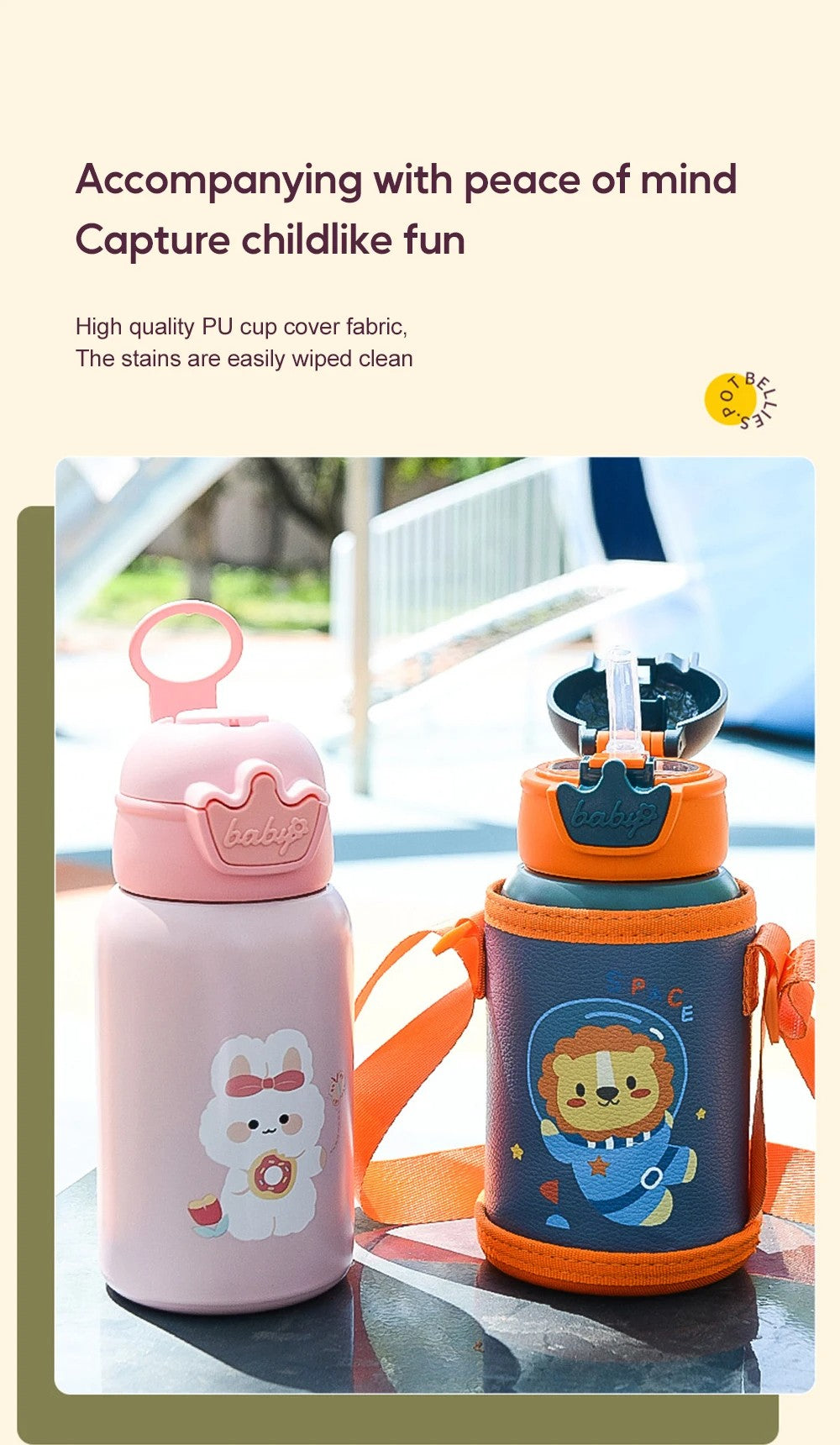 Botella Termo de unicornio para niños de 500ml, bonita botella de agua térmica p