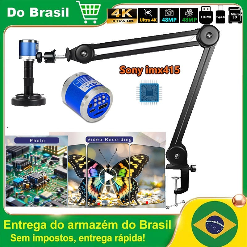 Microscopio Digital con Soporte Reforzado, Microscopio 4K HDMI USB TYPE-C, Cámar