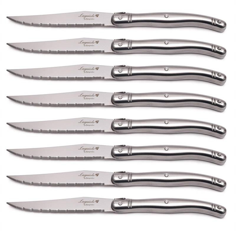 Juego de cuchillos para carne Laguiole de acero inoxidable de 9 ", tenedor