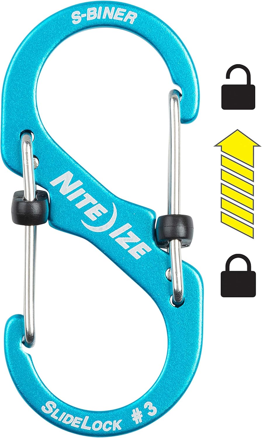Nite Ize S-biner® Slidelock® Aluminio Azul #3 Made In USA.