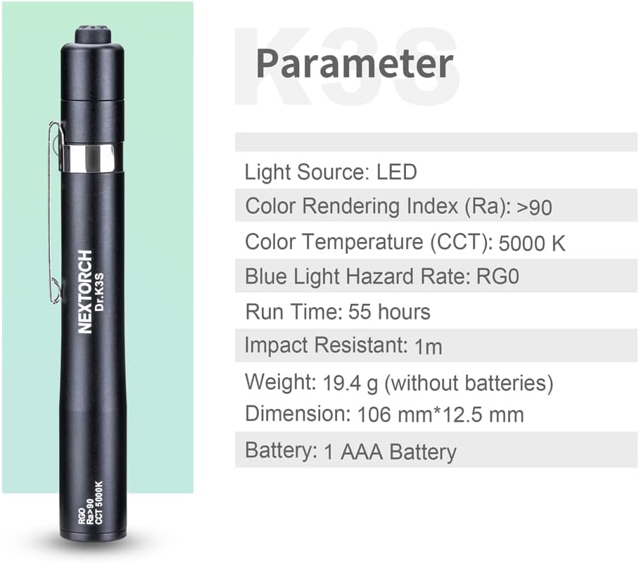 Nextorch Dr. K3s Medical Penlight Flashlight Linterna Solapa