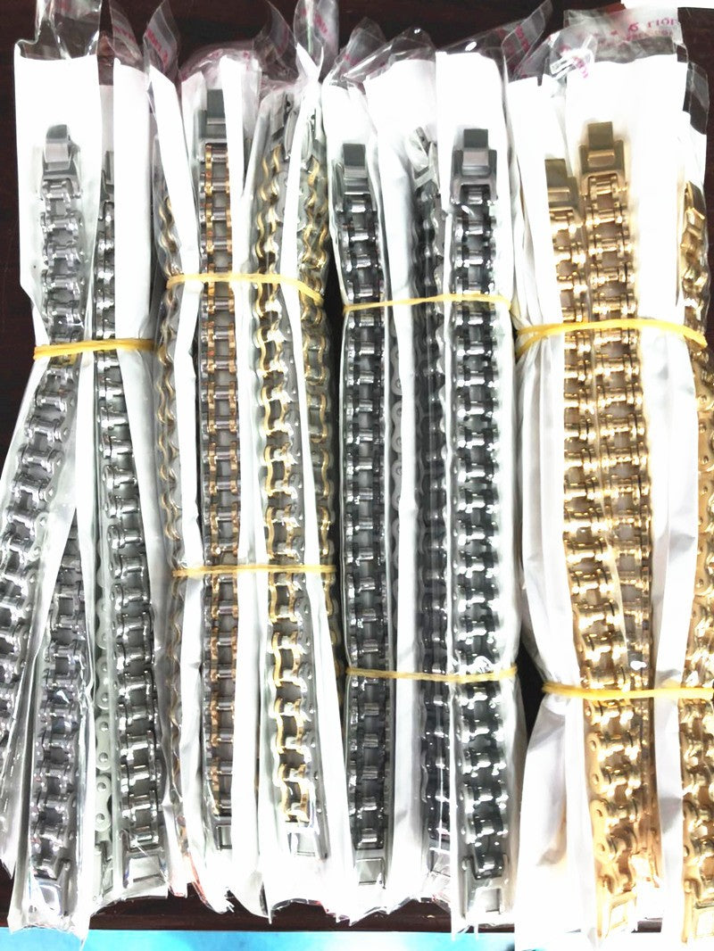 Pulsera de acero inoxidable 316L para hombre, brazalete de cadena de eslabones p