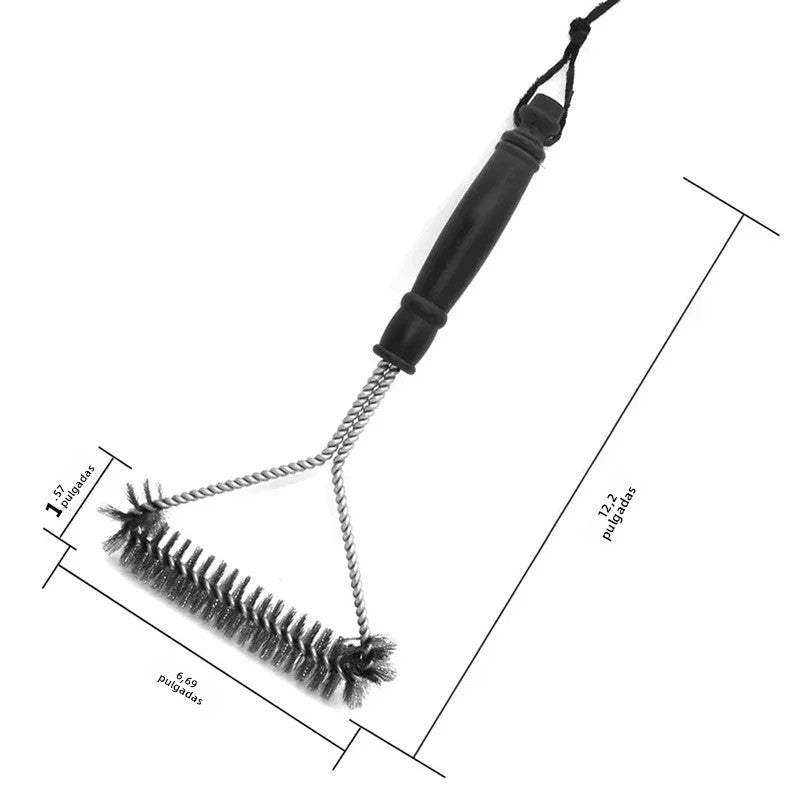Cepillo de limpieza para barbacoa de acero inoxidable, herramienta antiadherente