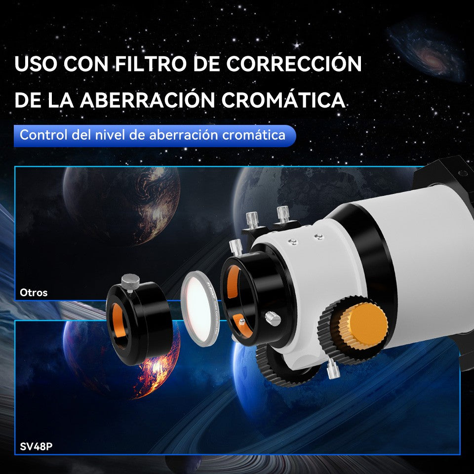 Telescopio Astronómico Svbony SV48P con Apertura de 102mm/90mm, Enfocador de Dob