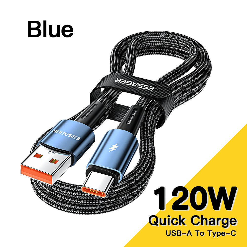 Essager-Cable USB de carga rápida para móvil, Cable de carga súper rápida tipo C