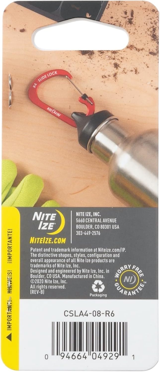Nite Ize Mosquetón Slidelock® Aluminio Color Verde #4 USA.