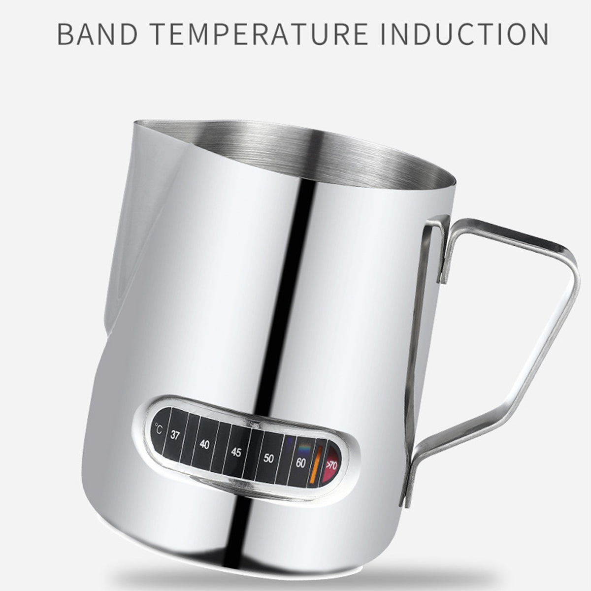 Jarra para espumar leche de 12/20oz, pantalla de temperatura de 350/600ML, jarra