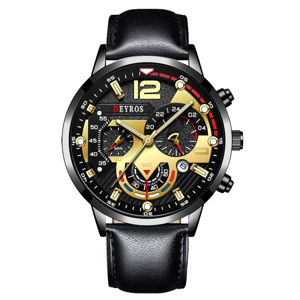 Reloj hombre Reloj de pulsera de cuarzo de acero inoxidable para hombre, cronógr