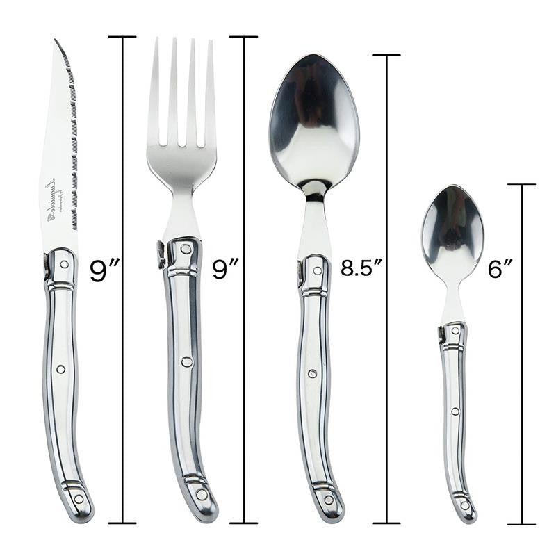 Juego de cuchillos para carne Laguiole de acero inoxidable de 9 ", tenedor