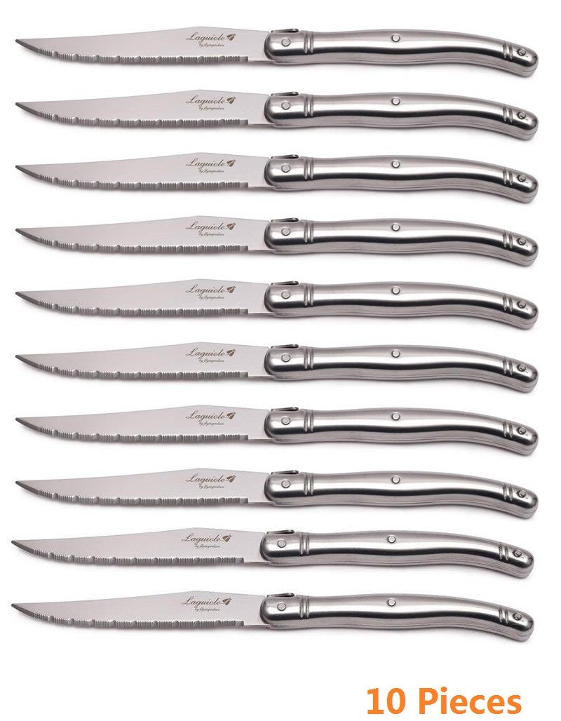 Juego de cuchillos para carne Laguiole de acero inoxidable de 9 ", tenedor