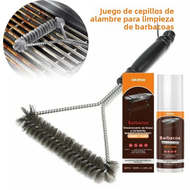 Cepillo de limpieza para barbacoa de acero inoxidable, herramienta antiadherente