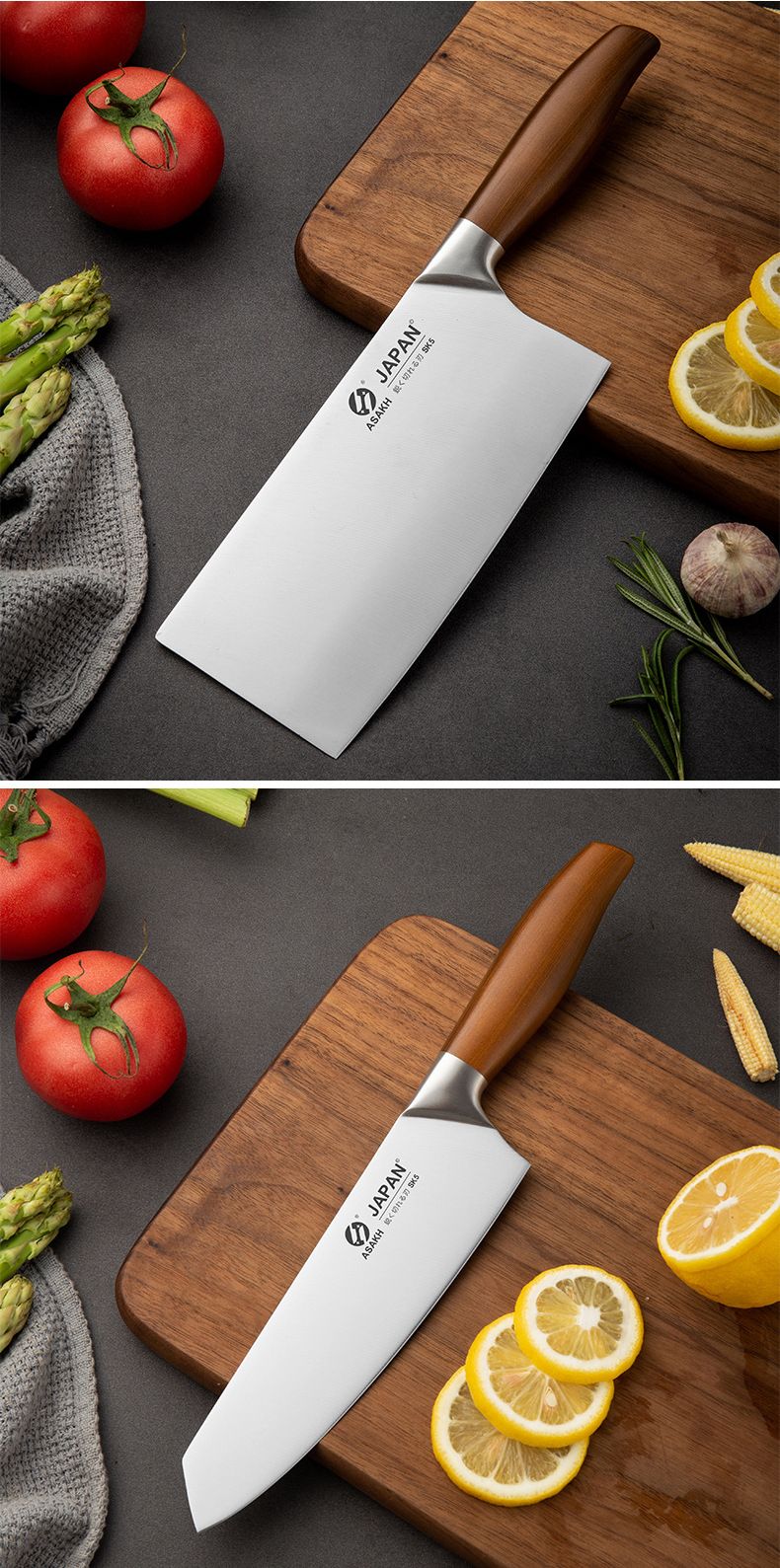 Juego de cuchillos de cocina de acero inoxidable, cuchillo para cortar carne, pe