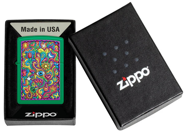Encendedor Zippo Green Trppy Design 100% Usa