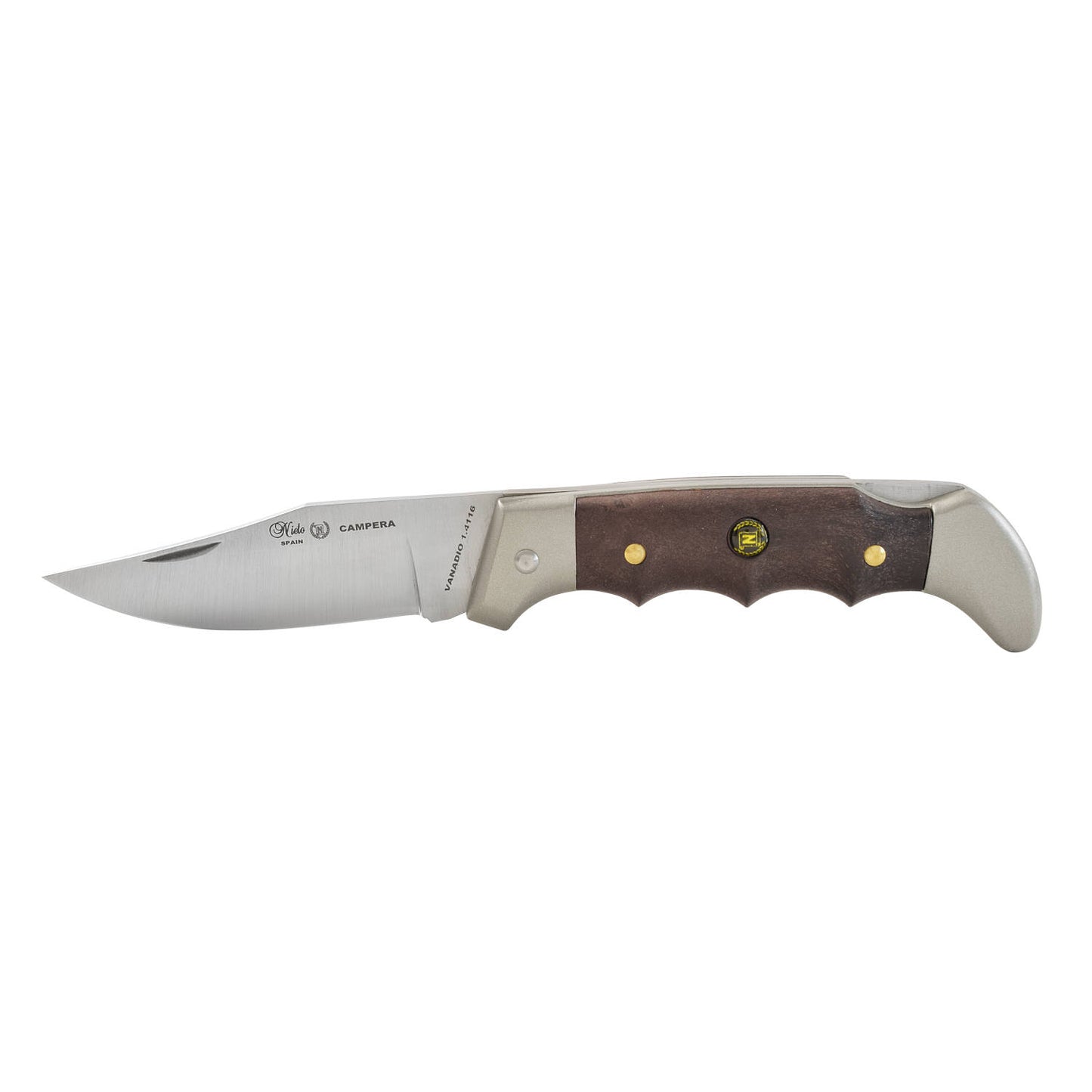 MIGUEL NIETO Navaja Campera, Mango Cromo Duro AceroInoxidable Dureza AN-58, 21cm.