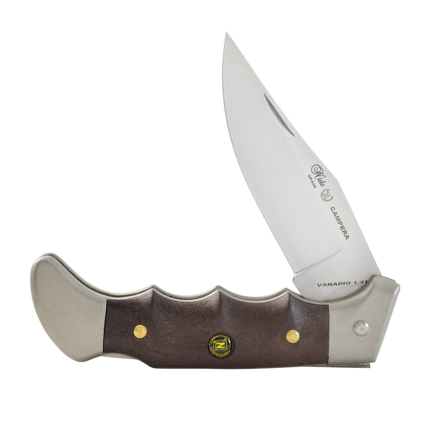 MIGUEL NIETO Navaja Campera, Mango Cromo Duro AceroInoxidable Dureza AN-58, 21cm.