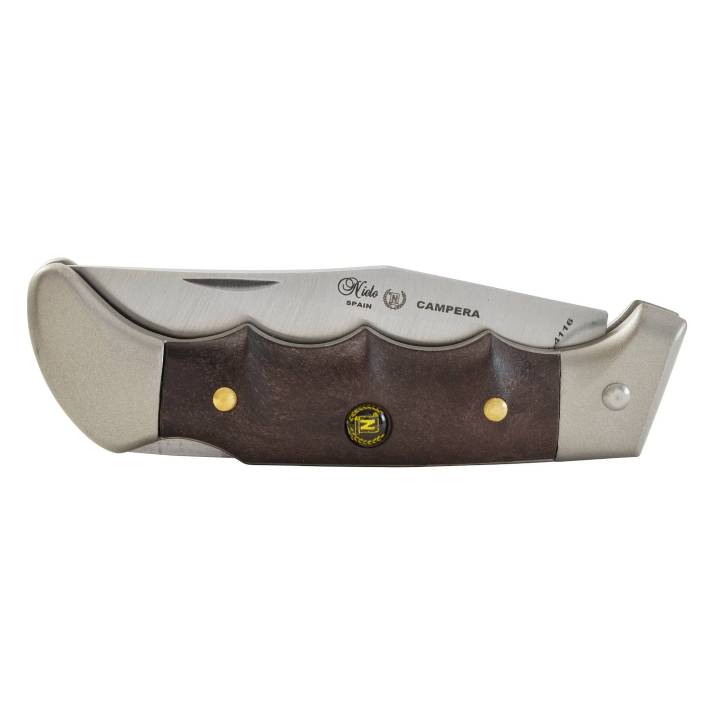 MIGUEL NIETO Navaja Campera, Mango Cromo Duro AceroInoxidable Dureza AN-58, 21cm.