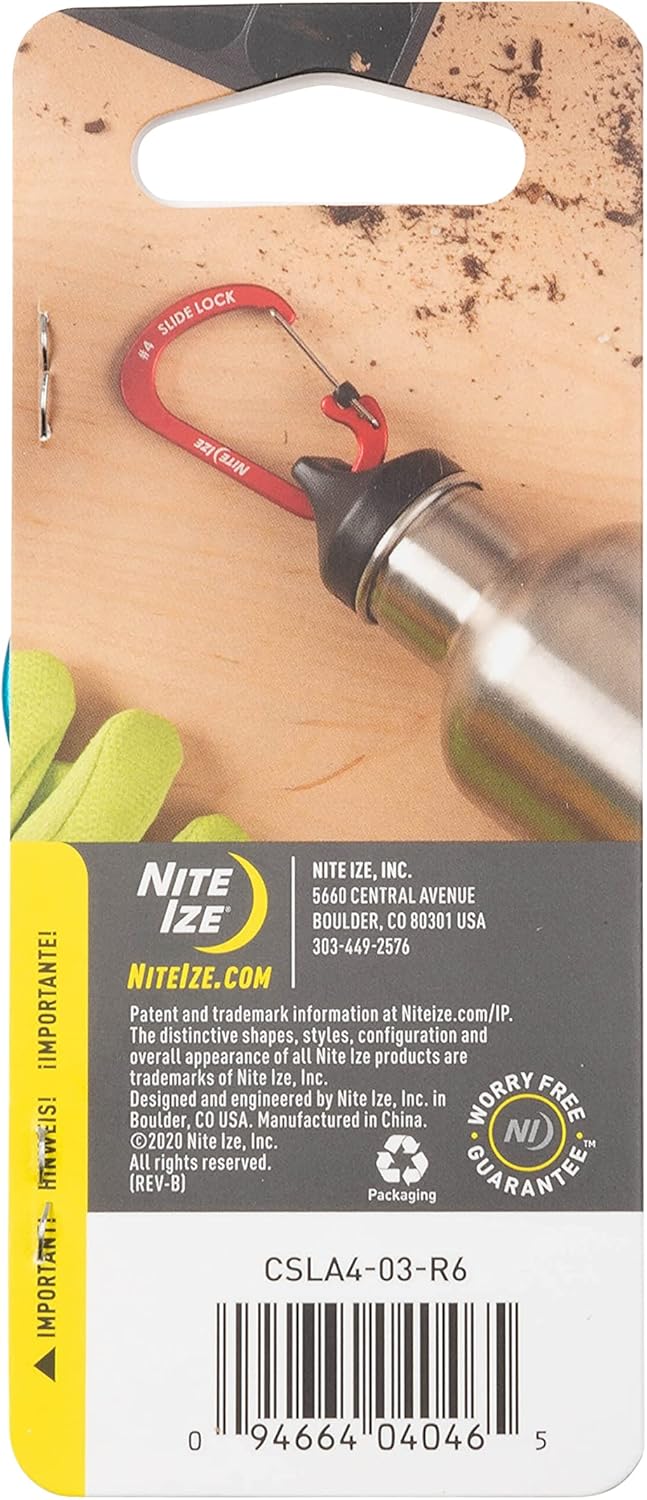 Nite Ize Mosquetón Slidelock® Aluminio Color Azul #4 USA.