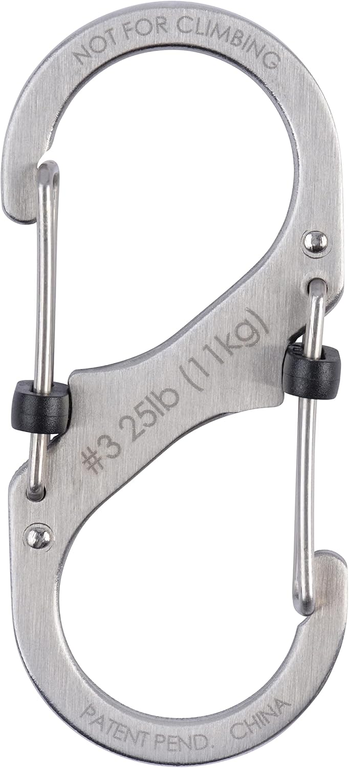 Nite Ize S-biner® Slidelock® De Acero Inoxidable PLATA #3. U S A