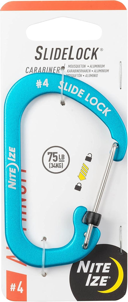 Nite Ize Mosquetón Slidelock® Aluminio Color Azul #4 USA.