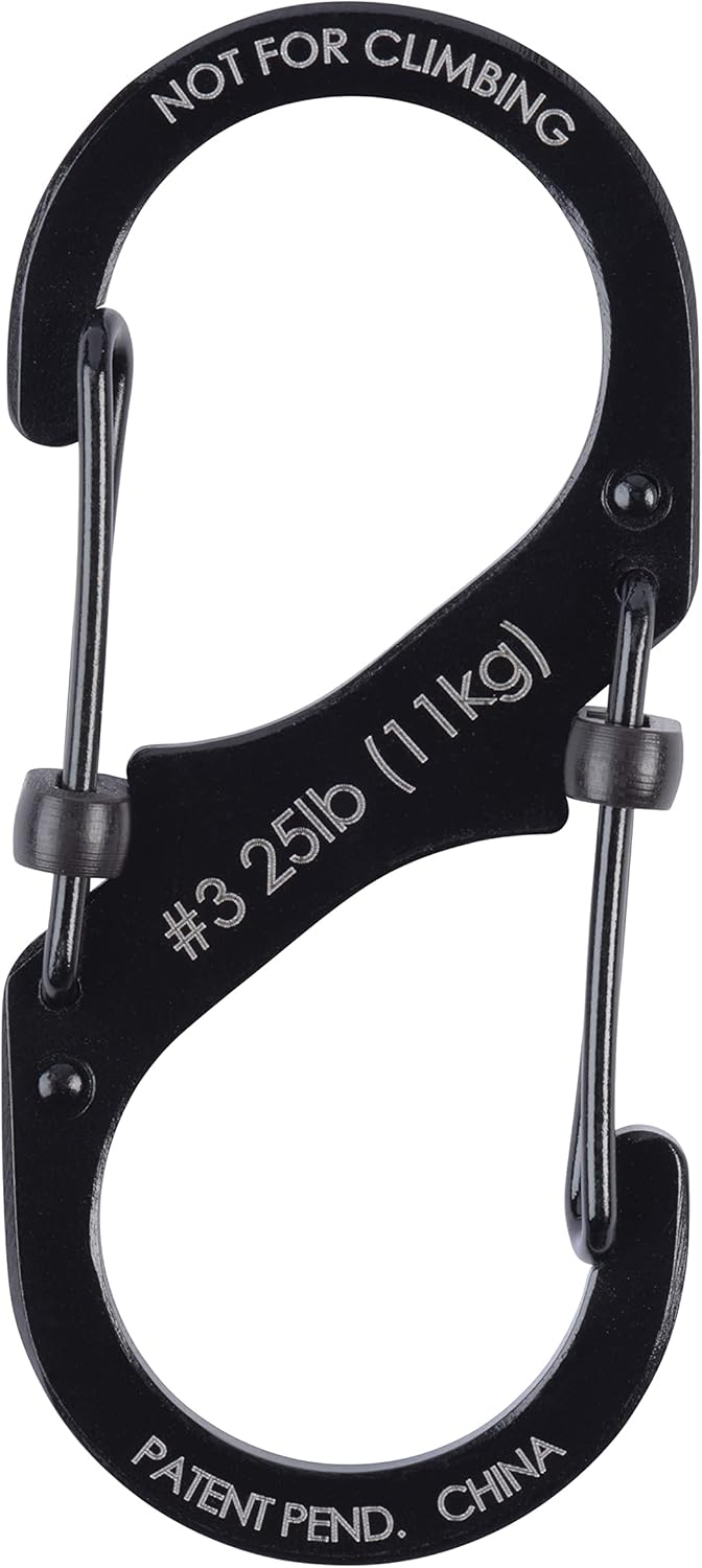 Nite Ize S-biner® Slidelock® De Acero Inoxidable NEGRO #3. U S A