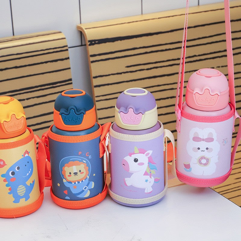 Botella Termo de unicornio para niños de 500ml, bonita botella de agua térmica p