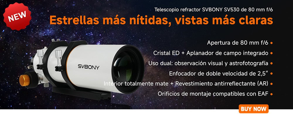 Telescopio Astronómico Svbony SV48P con Apertura de 102mm/90mm, Enfocador de Dob