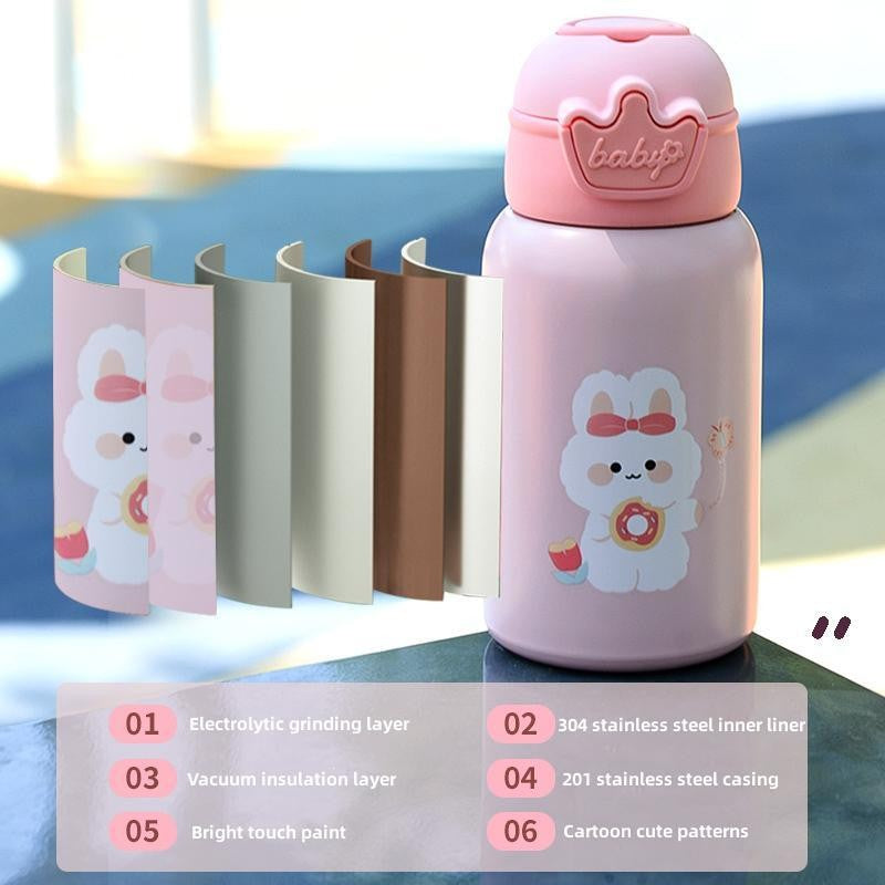 Botella Termo de unicornio para niños de 500ml, bonita botella de agua térmica p