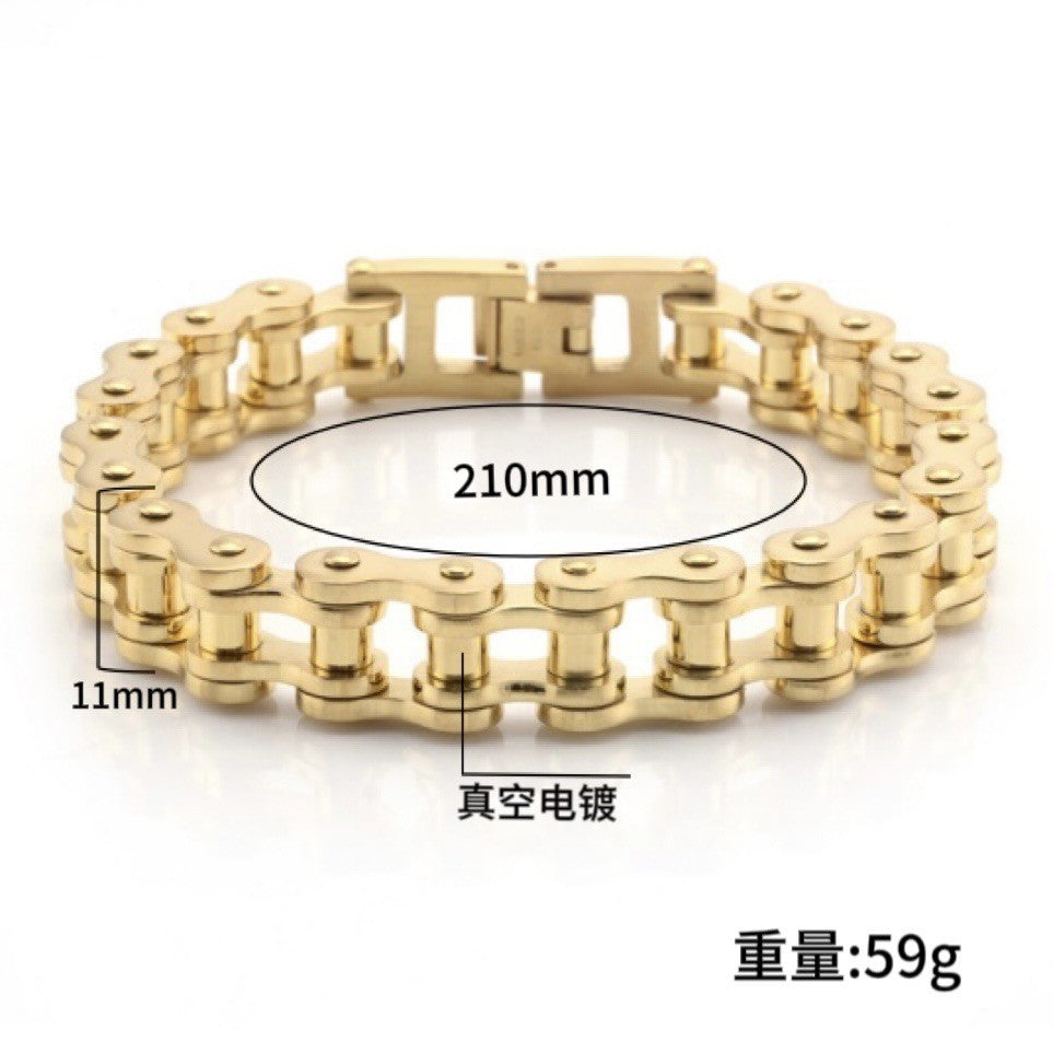 Pulsera de acero inoxidable 316L para hombre, brazalete de cadena de eslabones p