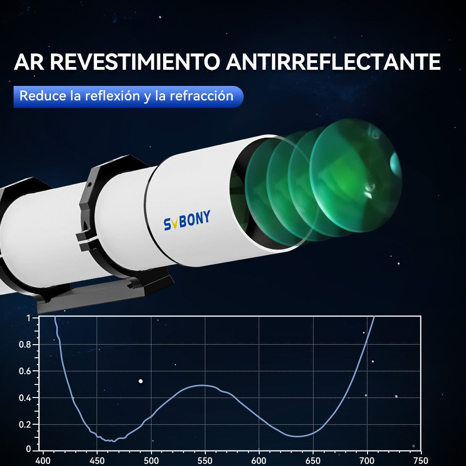 Telescopio Astronómico Svbony SV48P con Apertura de 102mm/90mm, Enfocador de Dob