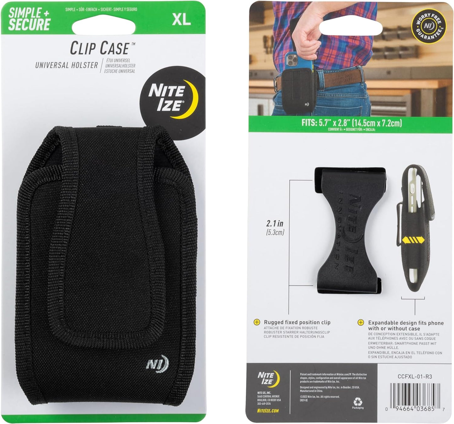 NITE IZE Funda Vertical Smartphone XL Fits All Negro USA.