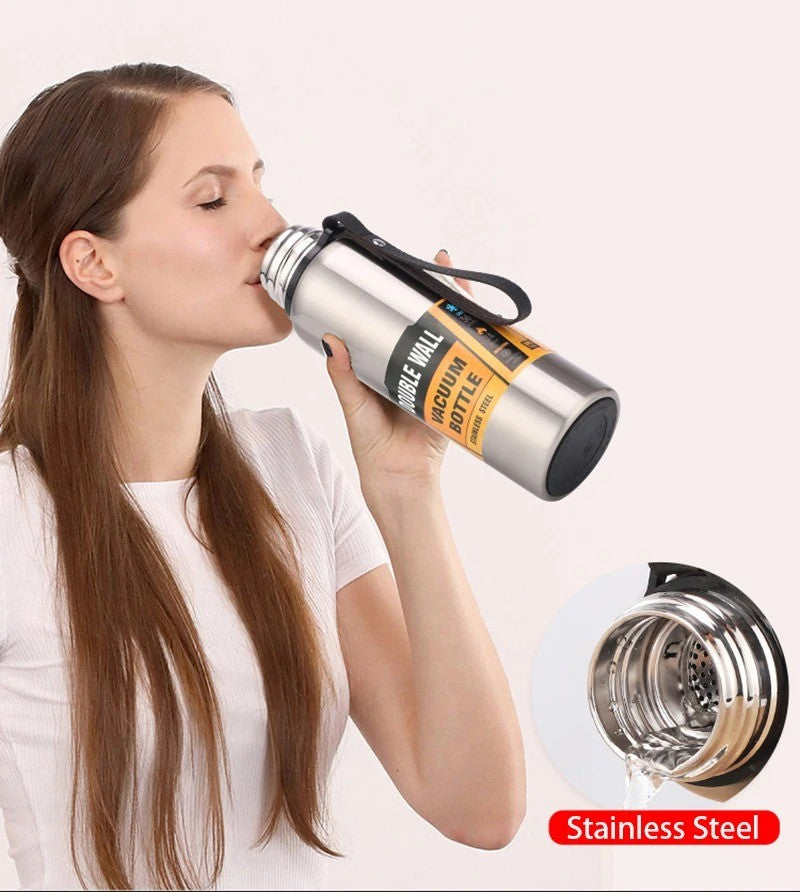Termo de acero inoxidable de 500/1000/1500ml, termo de vacío de gran capacidad,